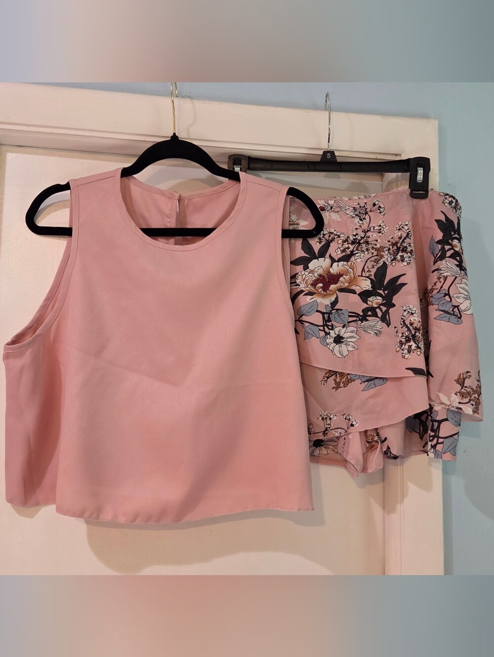 Shein Women's Light Pink 2 Piece Coverup, Size XL